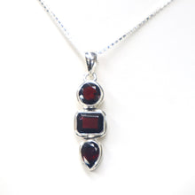 Load image into Gallery viewer, Sterling Silver Multi-Stone Garnet Pendant Necklace
