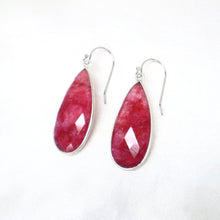 Load image into Gallery viewer, Sterling Silver Ruby Dangle Earrings | Felix Z - The Gem Mine
