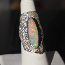 Load image into Gallery viewer, Hand-crafted Fine Silver Ethiopian Opal Ring
