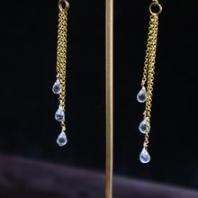 Load image into Gallery viewer, 14 Karat Gold-filled Cascade Aquamarine Earrings
