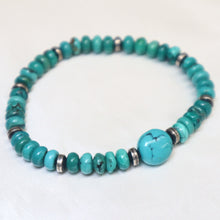 Load image into Gallery viewer, Tibetan Hand-crafted Turquoise &amp; Sterling Silver Bracelet - The Gem Mine
