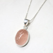 Load image into Gallery viewer, Sterling Silver Rose Quartz Necklace - The Gem Mine

