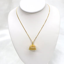 Load image into Gallery viewer, Handmade 22kt Gold Tibetan Dangle Pendant on an 18kt Gold Chain
