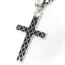 Load image into Gallery viewer, Sterling Silver Enamel Cross Pendant Necklace
