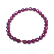 Load image into Gallery viewer, Faceted Ruby Stretch Bracelet - The Gem Mine
