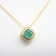 Load image into Gallery viewer, 14 Karat Gold Emerald Slide Pendant Necklace
