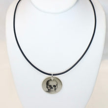 Load image into Gallery viewer, Hand-crafted Sterling Silver Skull Pendant Necklace - The Gem Mine

