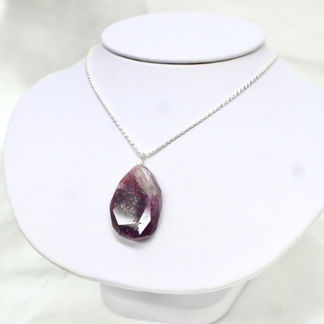 Sterling Silver Hand-wired Pink Tourmaline Necklace