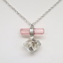 Load image into Gallery viewer, Sterling Silver Pink Tourmaline &amp; Herkimer Diamond Necklace | Felix Z
