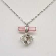 Load image into Gallery viewer, Sterling Silver Pink Tourmaline &amp; Herkimer Diamond Necklace | Felix Z
