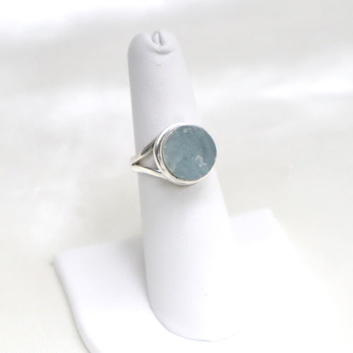 Sterling Silver Ring set with Rough Aquamarine - The Gem Mine