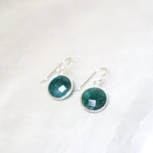 Load image into Gallery viewer, Sterling Silver Emerald Dangle Earrings - The Gem Mine
