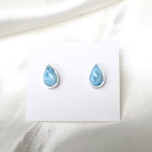 Load image into Gallery viewer, Sterling Silver Larimar Stud Earrings - The Gem Mine

