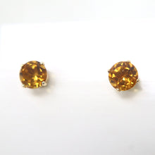 Load image into Gallery viewer, 14 Karat Gold Faceted Citrine Stud Earrings
