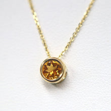 Load image into Gallery viewer, 14 Karat Gold Faceted Citrine Pendant Necklace
