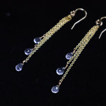 Load image into Gallery viewer, 14 Karat Gold-filled Cascade Aquamarine Earrings
