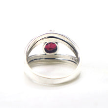 Load image into Gallery viewer, Handmade Sterling Silver Garnet Bypass Ring
