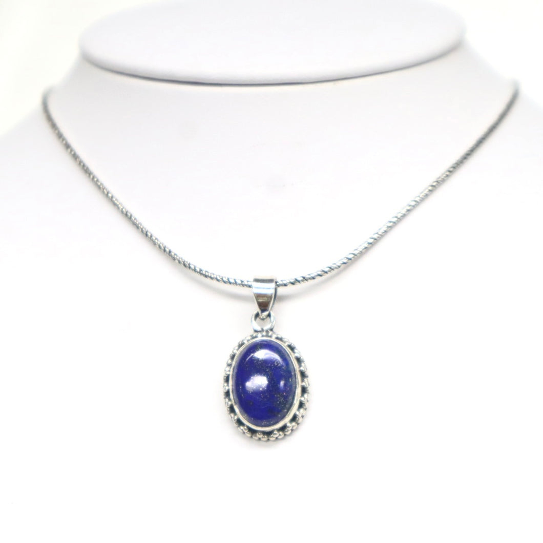 Sterling Silver & Lapis Pendant Necklace