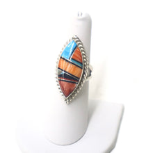 Load image into Gallery viewer, Handmade Navajo Sterling Silver Inlaid Ring - The Gem Mine
