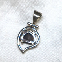 Load image into Gallery viewer, Sterling Silver Ammolite &amp; Garnet Pendant - The Gem Mine
