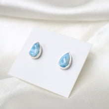 Load image into Gallery viewer, Sterling Silver Larimar Stud Earrings - The Gem Mine
