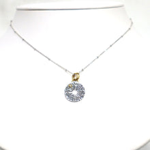 Load image into Gallery viewer, Hand-crafted Sterling Silver &amp; 24kt Gold Diamond Compass Necklace
