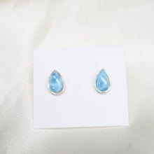 Load image into Gallery viewer, Sterling Silver Larimar Stud Earrings - The Gem Mine
