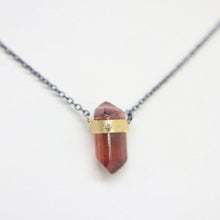 Load image into Gallery viewer, Black Sterling Silver &amp; 18 Kt Gold Vermeil Rubellite Tourmaline Necklace | Felix Z
