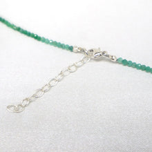 Load image into Gallery viewer, Faceted Emerald Bead &amp; Sterling Silver Necklace with Diamond Moon &amp; Star Pendants
