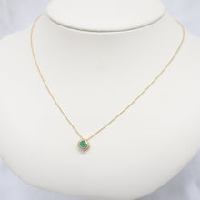 Load image into Gallery viewer, 14 Karat Gold Emerald Slide Pendant Necklace
