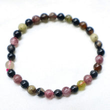 Load image into Gallery viewer, Mixed-Color Tourmaline Beaded Stretch Bracelet - The Gem Mine
