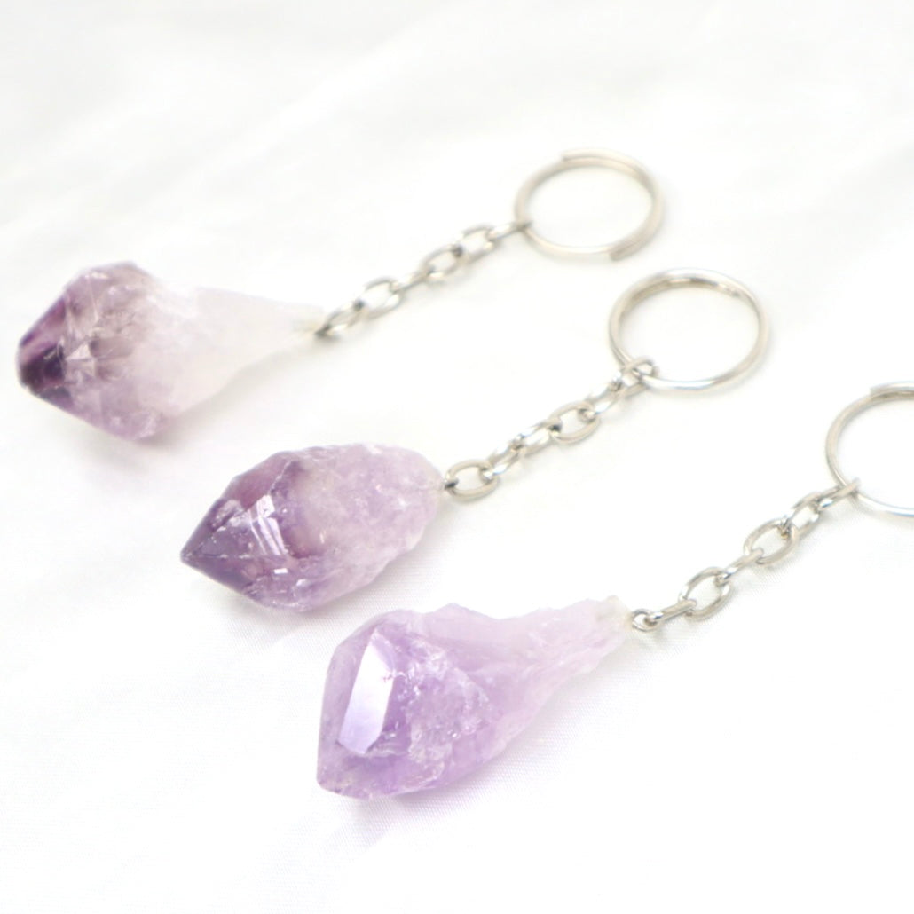 Amethyst Crystal Keychain