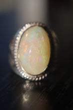 Load image into Gallery viewer, Handmade Sterling Silver Ring set with Ethiopian Opal
