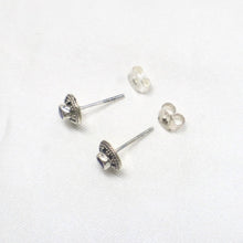 Load image into Gallery viewer, Sterling Silver Dot Design Stud Earrings set with Faceted Amethyst - The Gem Mine
