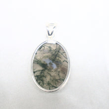 Load image into Gallery viewer, Sterling Silver Green Moss Agate Pendant - The Gem Mine
