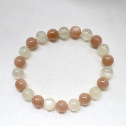 Moonstone Bead Stretch Bracelet - The Gem Mine