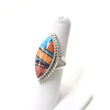 Load image into Gallery viewer, Handmade Navajo Sterling Silver Inlaid Ring - The Gem Mine
