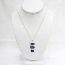 Load image into Gallery viewer, Handmade Sterling Silver Matte-Finish Pendant set with Rough-Cut Tanzanite - The Gem Mine
