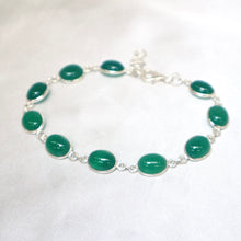 Load image into Gallery viewer, Handmade Sterling Silver Green Agate Bracelet - The Gem Mine
