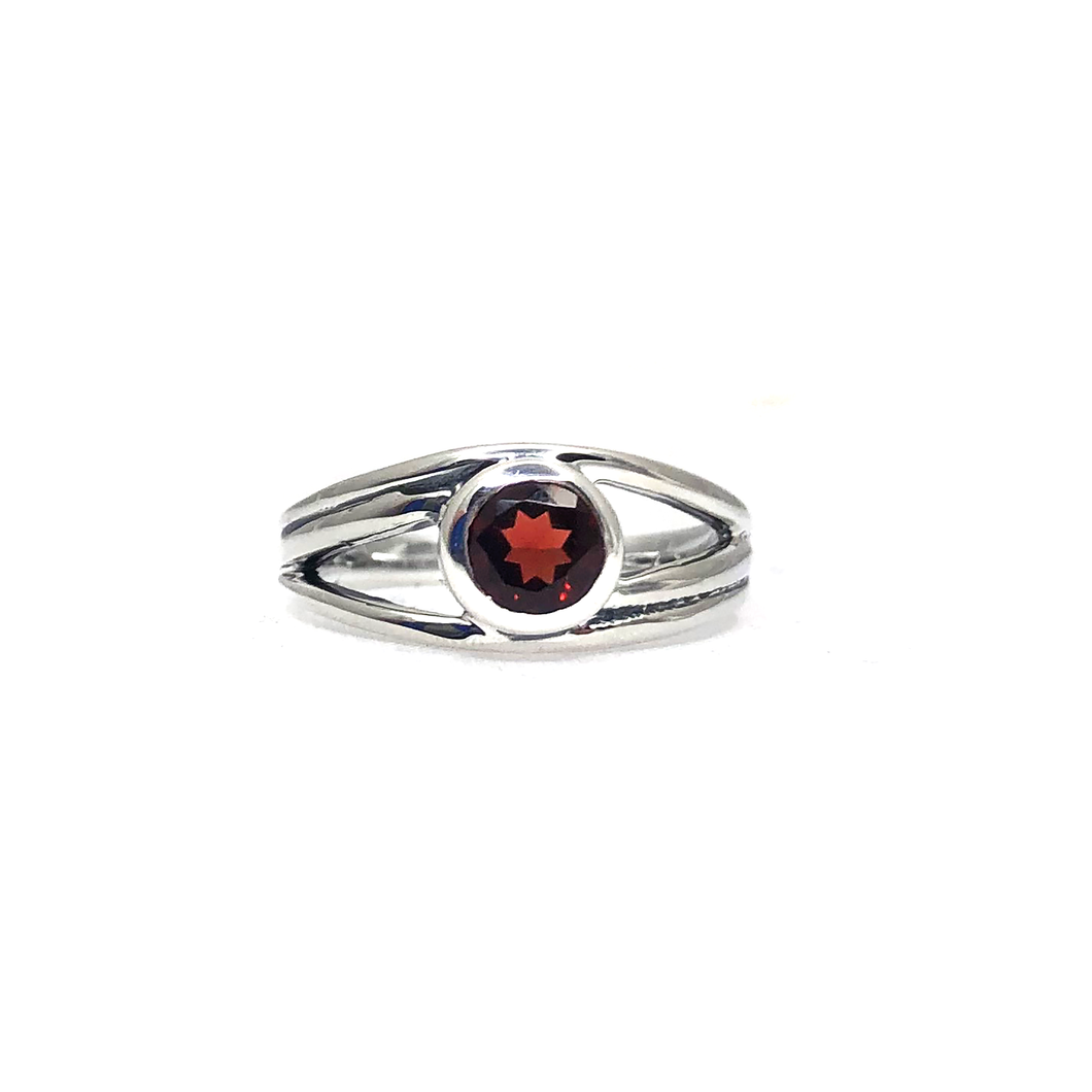 Sterling Silver and Garnet Ring - The Gem Mine