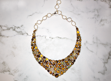 Load image into Gallery viewer, Sterling Silver Tiger&#39;s Eye and Ethiopian Opal Collar Necklace - The Gem Mine
