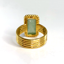 Load image into Gallery viewer, Stephen Estelle 22kt Gold Over Sterling Silver and Jade Ring - Size 6 3/4 - The Gem Mine
