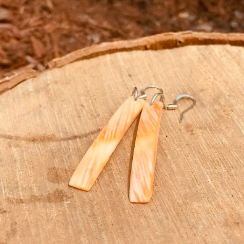 Orange Spiny Oystershell Dangle Earrings - The Gem Mine