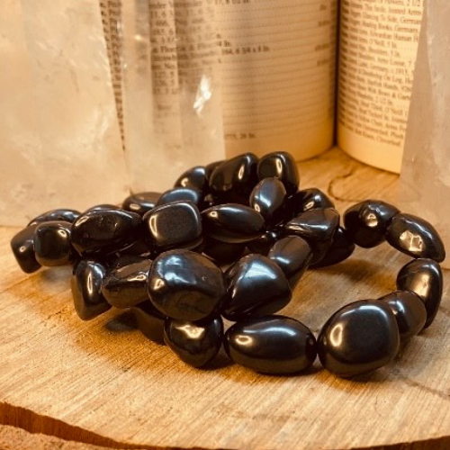 Genuine Shungite Medium Nugget Stretch Bracelet - The Gem Mine