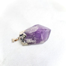 Load image into Gallery viewer, Chevron Amethyst Crystal Point Pendant - The Gem Mine
